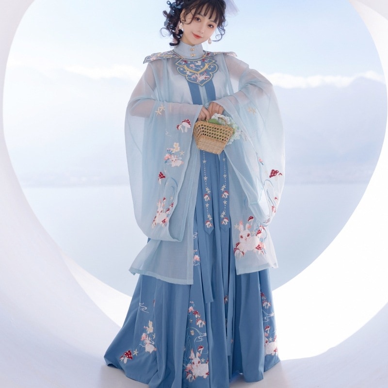 在库限りです! 品正規品稚兎明製cos服女韓兎超仙斉腰スカート雲肩