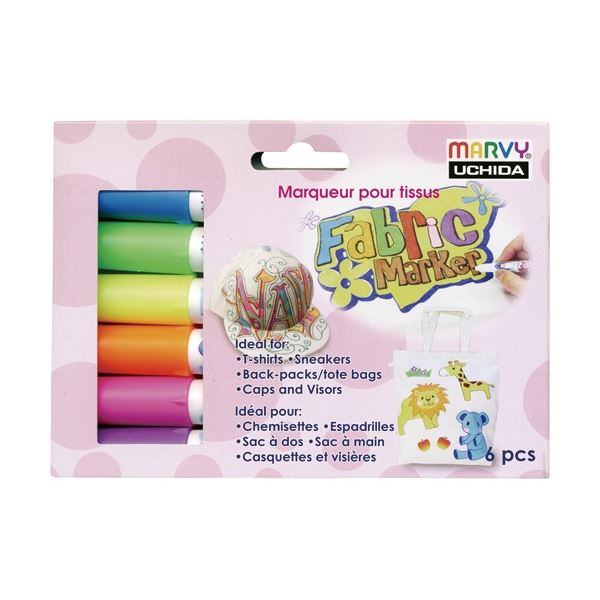 （まとめ）ファブリックマーカー 6色 蛍光色セット No.560-6C 1パック [x5セット] 6,642円