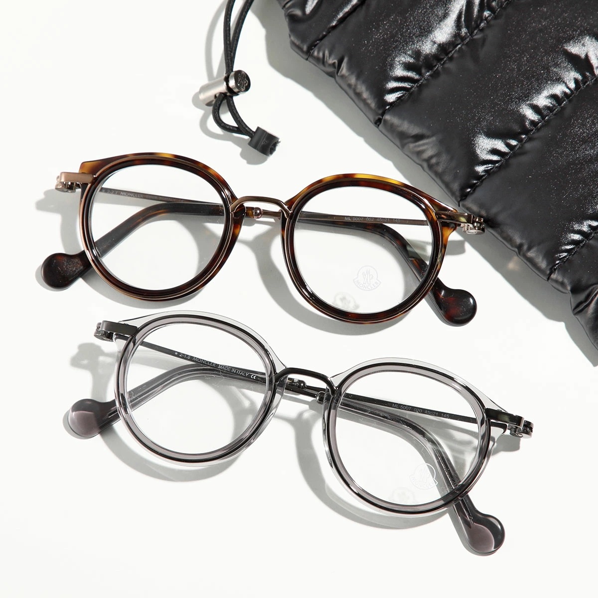 MONCLER モンクレール メガネ ML5007 レディース アイコンロゴメタル ボストン型 伊達 めがね 眼鏡 アイウェア カラー2色