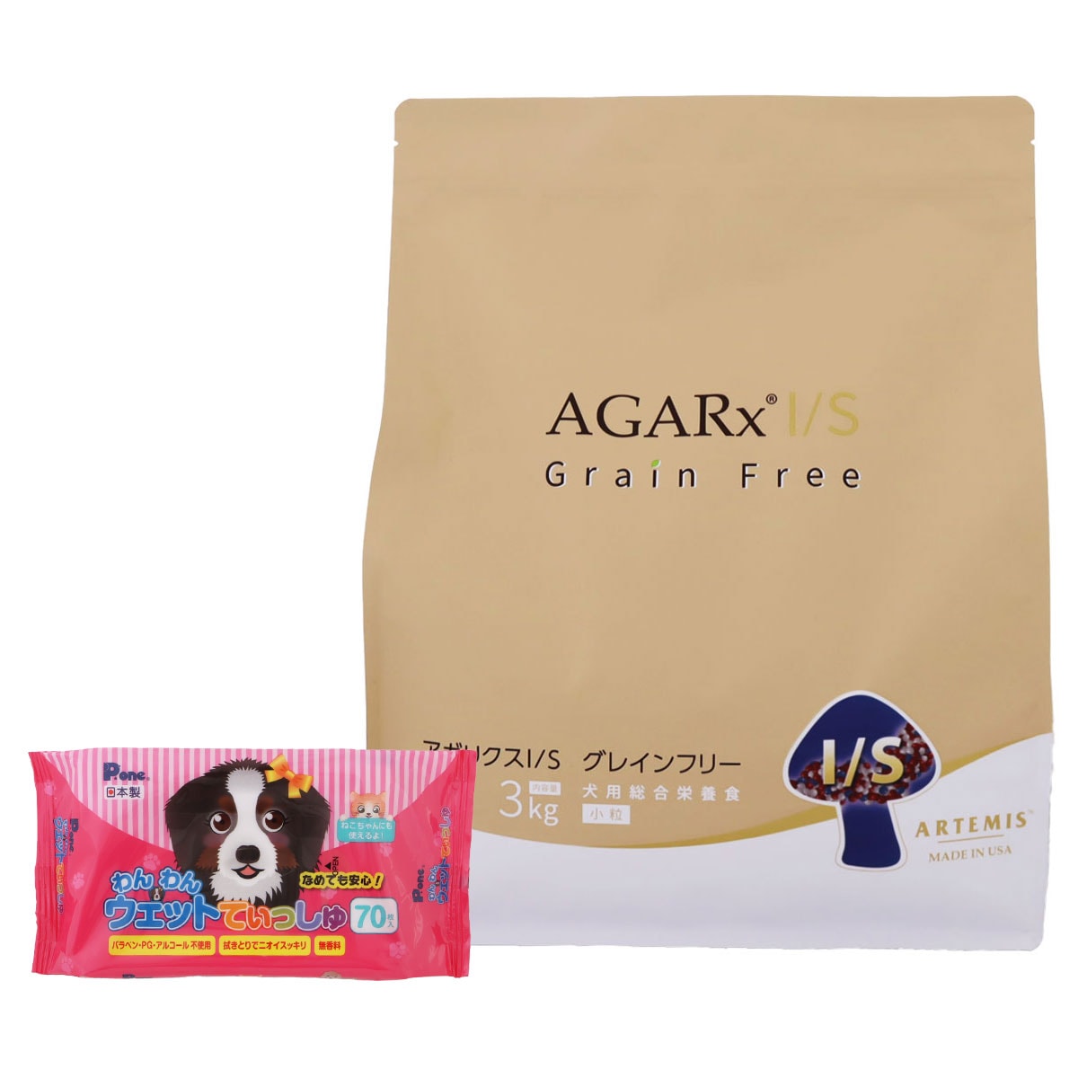 アガリクスI/S グレインフリー 小粒 3kg【わんわんウエットてぃっしゅ1個付き】