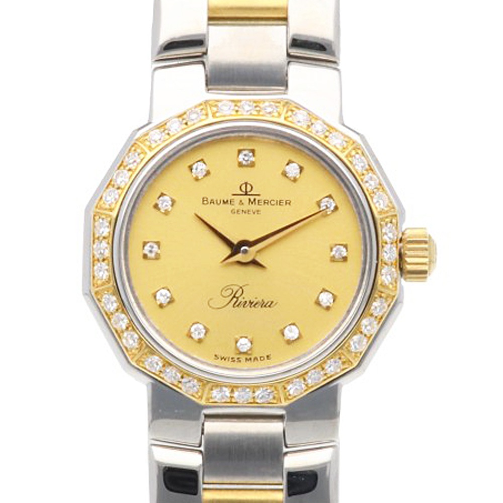 ボーム&メルシェ リビエラ 腕時計 ステンレススチール 5232.050 クオーツ 1年保証 Baume & Mercier 中古