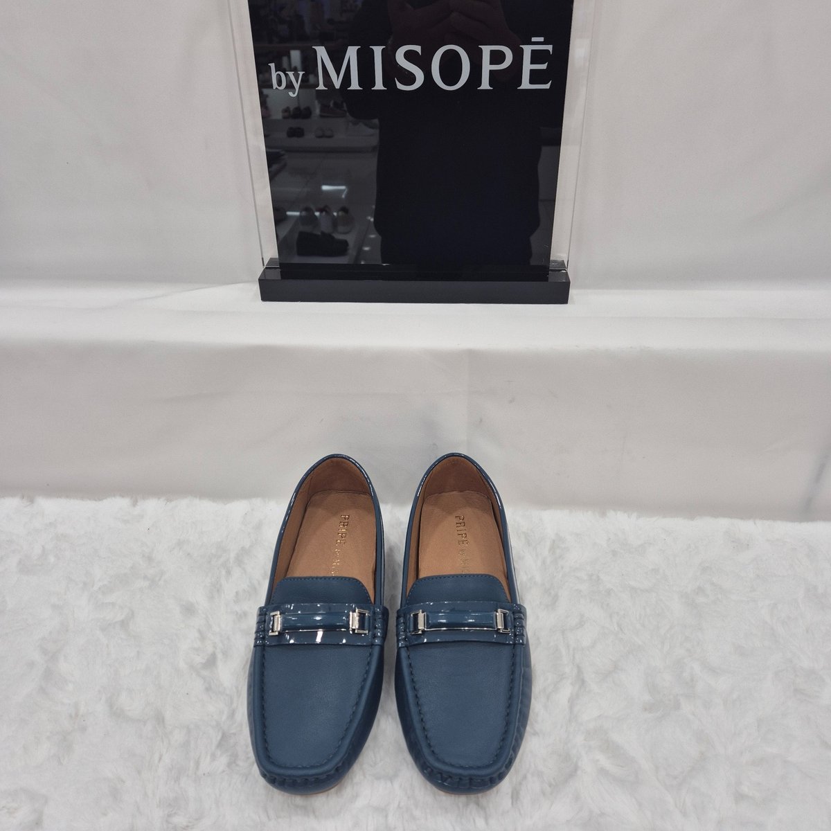 By 女性 クラシック メタル ポイント ローファー 112HT439SP010 BLUE 3 JJ