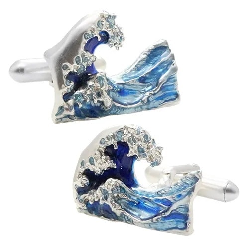 カフスボタン SWANK スワンク 神奈川沖浪裏 波涛 カフス カフリンクス メンズアクセサリー