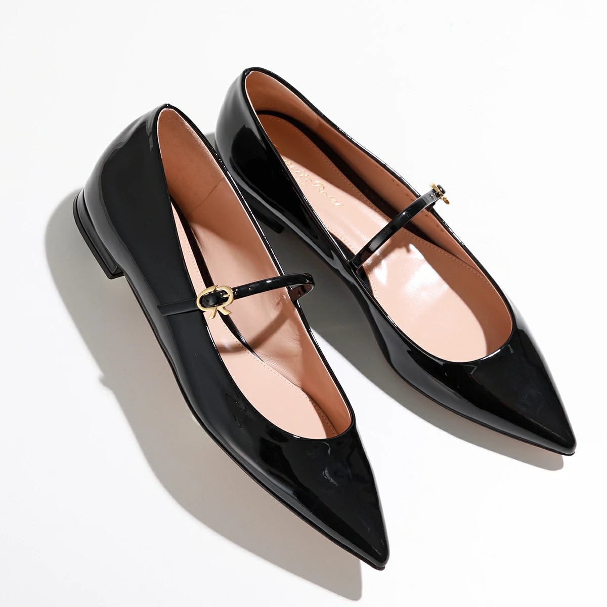Gianvito Rossi ジャンヴィトロッシ バレエシューズ RIBBON JANE G22162.05CUO.VERNERO レディース エナメル パンプス フラット 靴 NERO