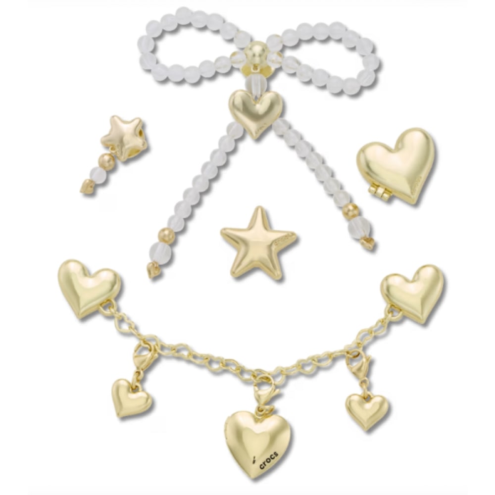 クロックス ジビッツ 5個セット ゴールド ハート アンド スター 10017770