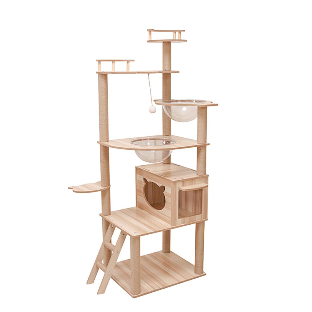 【PETTIFUL】 2024新モデル キャットタワー 木製 大型猫 据え置き スリム 猫タワー 宇宙船2個 中型 猫 キャットツリー おしゃれ 宇宙船ボウル 隠れ家 ボックス 爪とぎ 多頭飼い 安定 10,932円