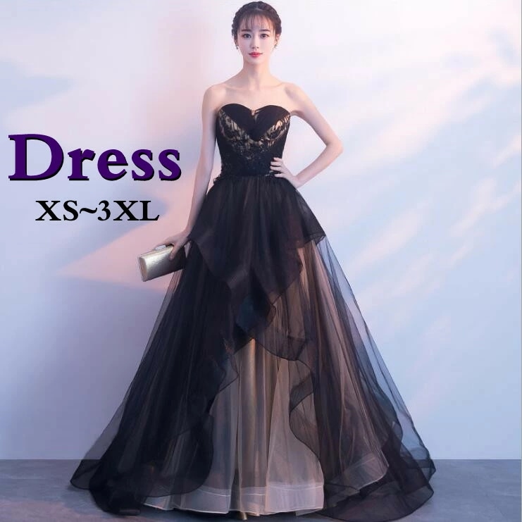 新作カラードレス ウェディングドレス ロングドレス 演奏会発表会 コンサート舞台 ピアノ大人 高級黒 ステージ衣装 パーティードレス レディース 二次会トレーン バレンタイン 2025 プレゼント