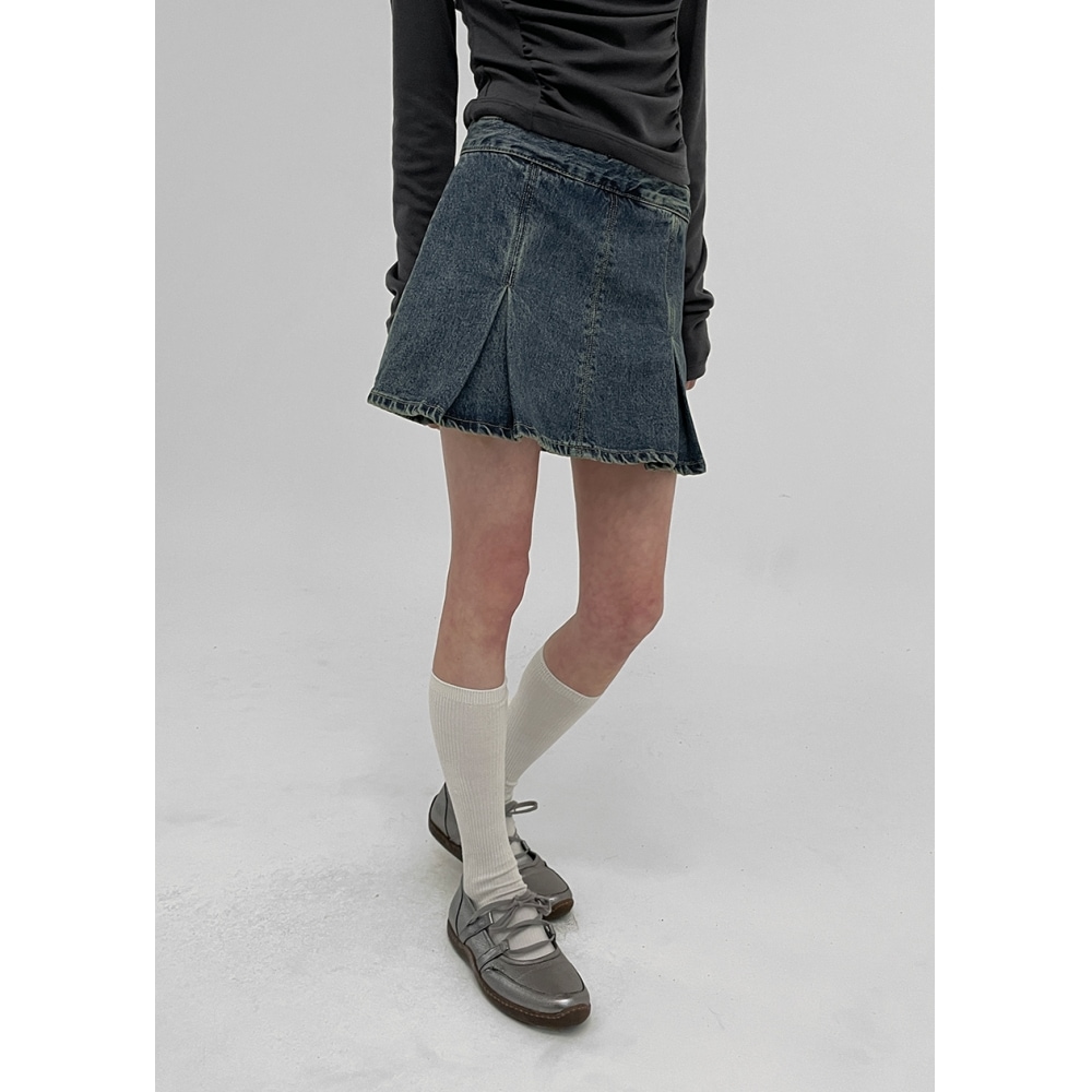 ブラックアップ [メイド] キッシーデニムスカートパンツ