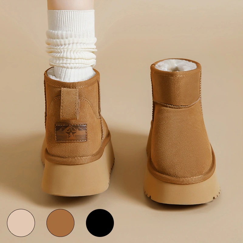 VMT51 韓国 ブーツ 牛革+ウール スノーブーツ ショートブーツ 長靴 ムートンブーツ 厚くて暖かい 本革 裏起毛 ブーツ レディース 冬のブーツ 靴 厚底ブーツ 冬 韓国ファッション シューズ3