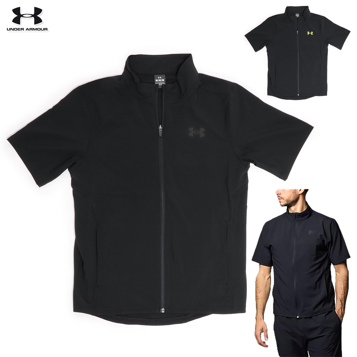 フレッシュ S/S フルジップ JKT メンズ トレーニング ジャケット ブラック M/L/XL 1384818