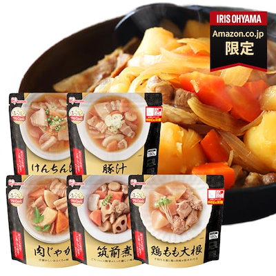 他サイト： 【Amazon.co.jp限定】アイリスオーヤマ レトルト食品 惣菜 5種10食 詰め合わせセット 国産 常温保存 肉じゃが筑前煮豚汁けんちん汁鶏もも大根の商品画像