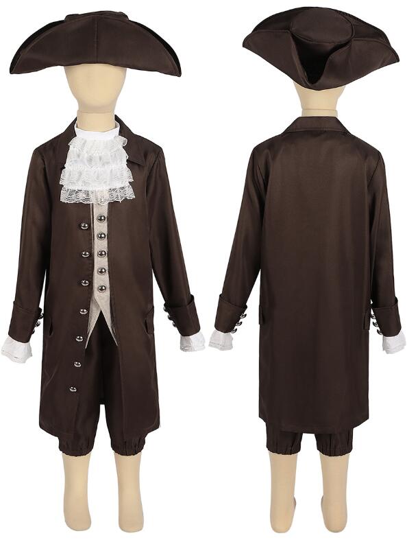 海賊コスチューム 子供コスチューム ハロウィン衣装 キッズロングコート 欧風 なりきり ハロウィン衣装 コスプレ衣装 可愛い 変装 仮装 ハロウィンパーティー イベント 舞台劇 舞台衣装 学園祭 キャ