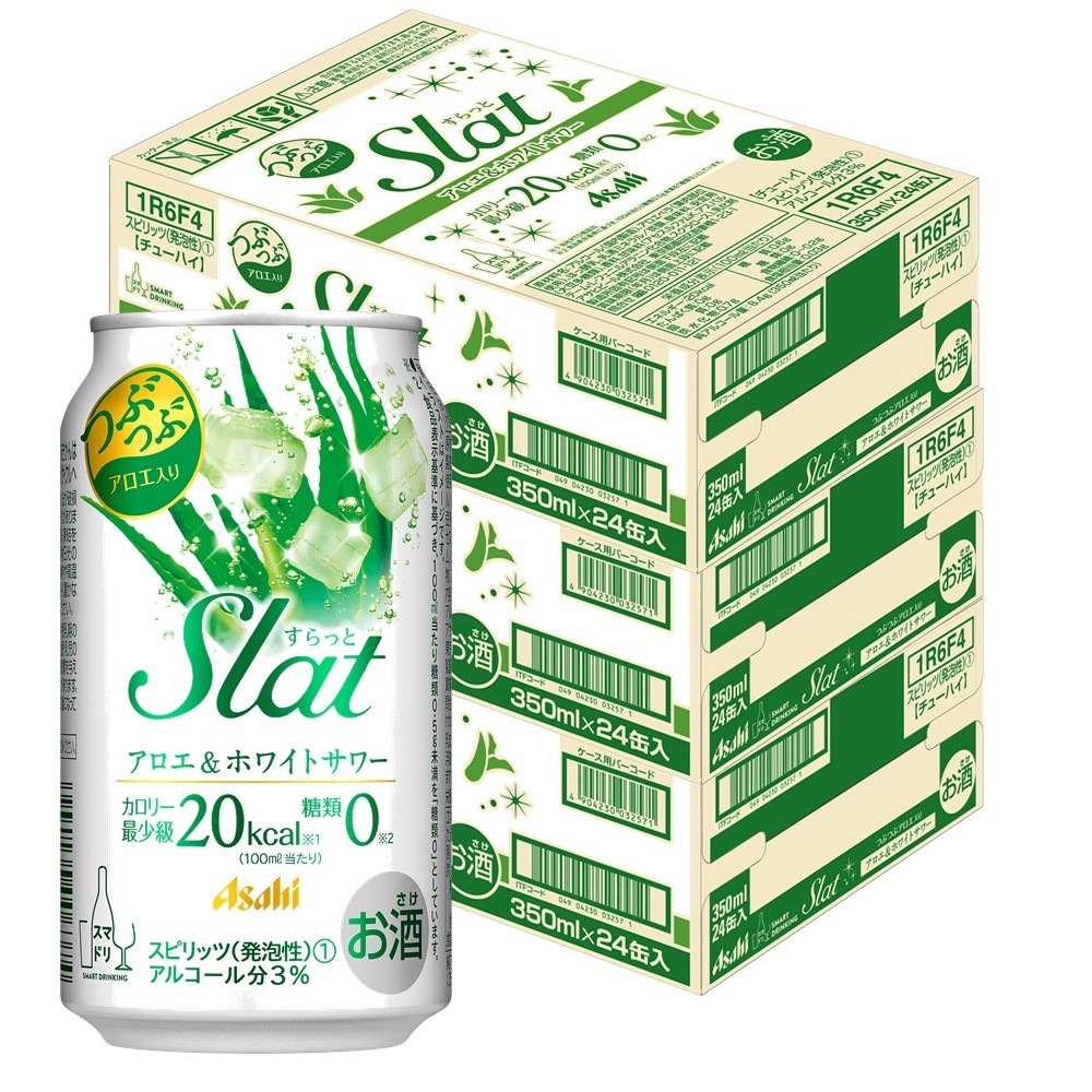 【送料無料】アサヒ すらっと（Slat） アロエ&ホワイトサワー 350ml3ケース/72本【北海道東北四国九州地方は別途送料が掛かります】