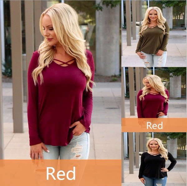 セクシーな秋のセーターのトップス女性のTシャツカジュアルルーズトップス長袖の女性の服 セクシーな秋のセーターのトップス女性のTシャツカジュアルルーズトップス長袖の女性の服