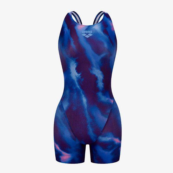 WORLD AQUATICS 認証 ガールズ 室内水着 インカ キッズ 3分丈 ハーフボディ レーサー クロスバック (A6SG1CH01PPL)