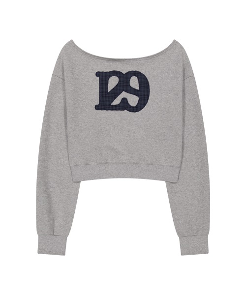 【ILLIGO】 129 LOGO PATCH BOAT NECK SWEATSHIRT MELANGE 正規品