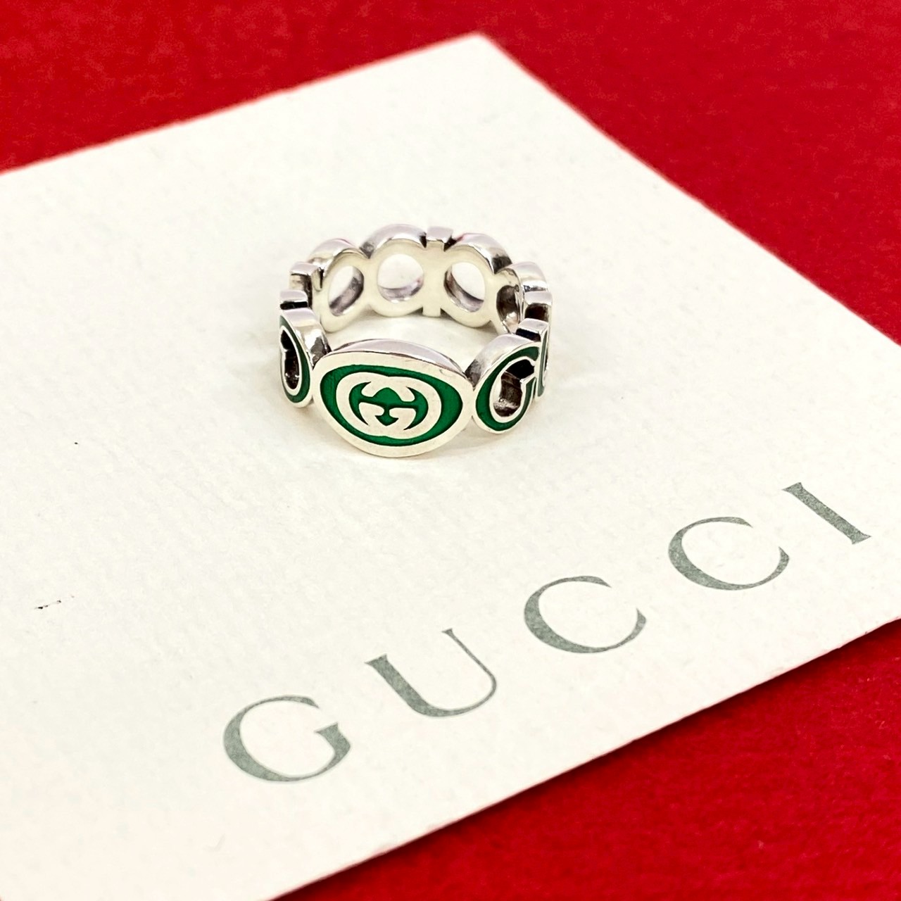 インターロッキングG エナメルリングリング・指輪 シルバー925 シルバー 46037