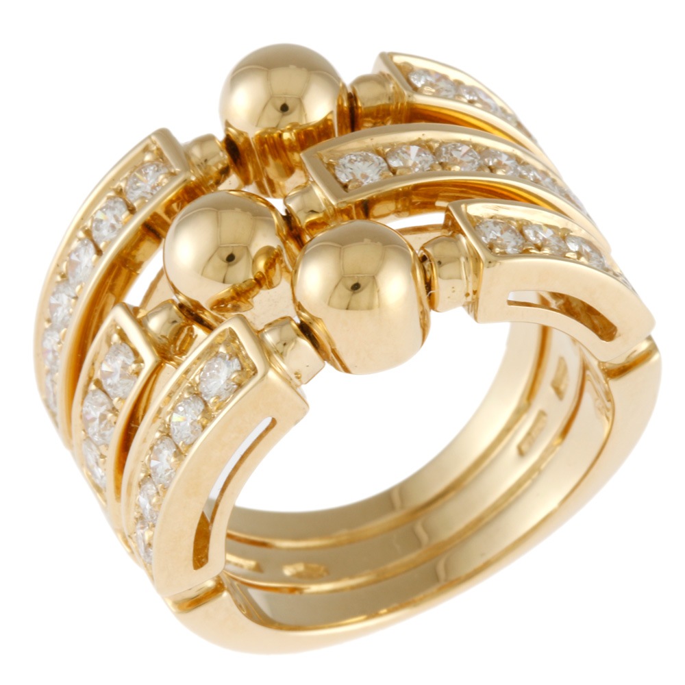 ブルガリ ルチア ダイヤモンド リング 指輪 11号 18金 K18イエローゴールド ダイヤモンド BVLGARI 中古 美品 346,500円
