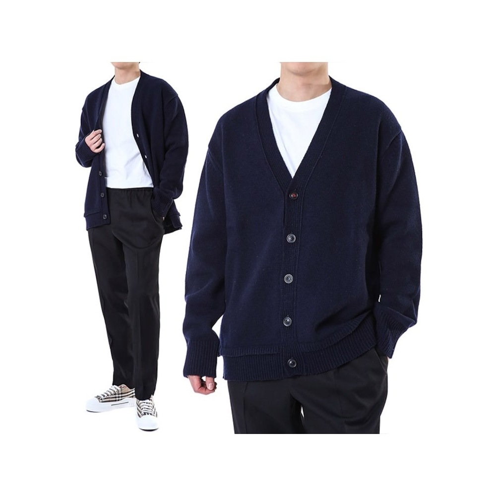 メゾンマルジェラマルジェラスエードアンパッチ Vネックニットカーディガン/SI1GP0003 S18064 511F QTUP000DYRX