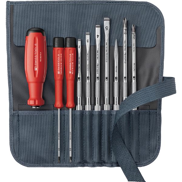 PB SWISS TOOLS ピービースイスツールズ 9本組 差替式ドライバーセット グレー 38218.GY