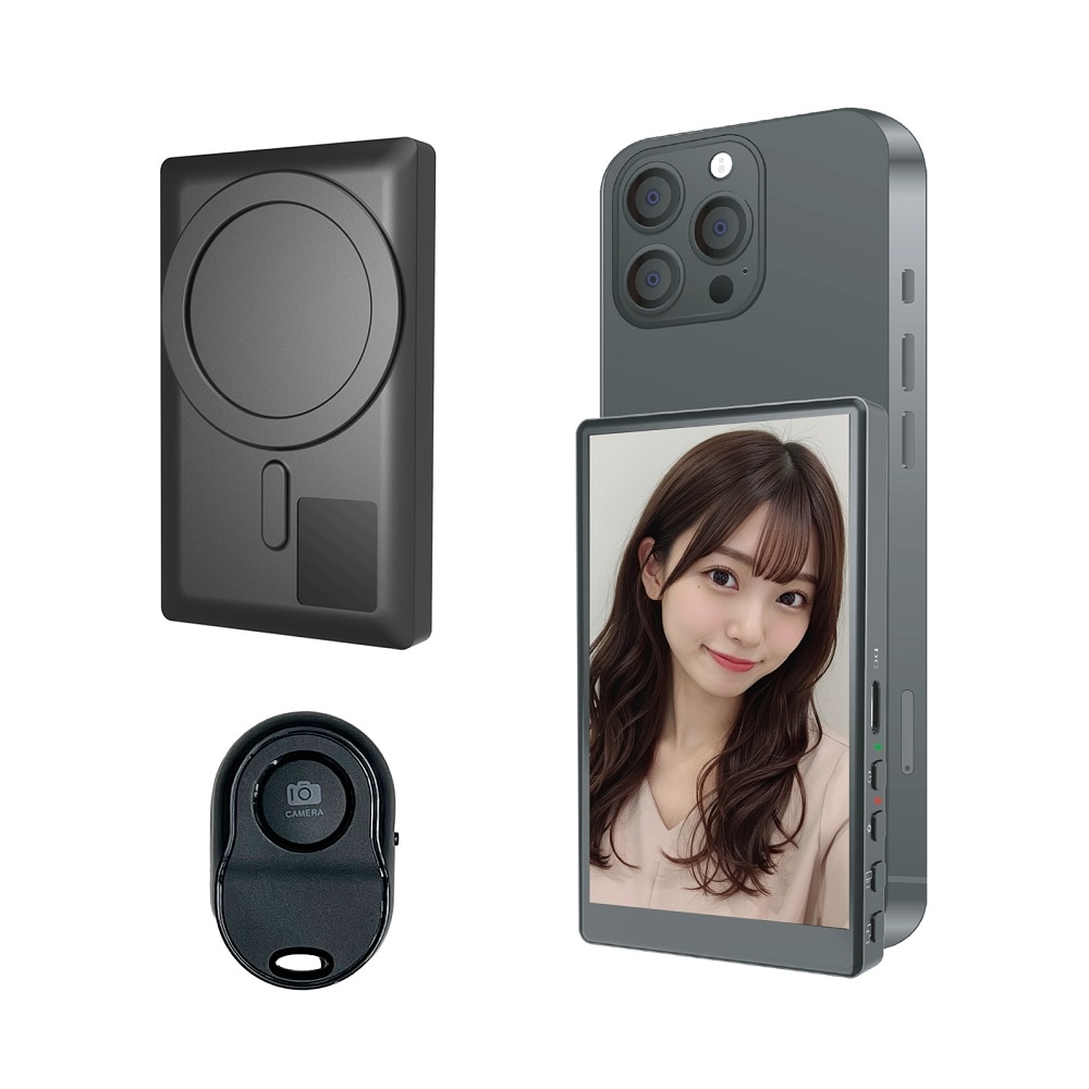 KEIYO AN-S151 スマートフォン用 ミラーモニター Camee（ブラック） ANS151