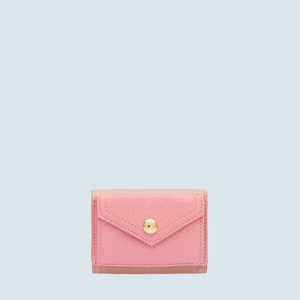 ミュウミュウ MIU MIU 財布 小財布 三つ折り ３つ折り ピンク ゴールド ゴートスキン