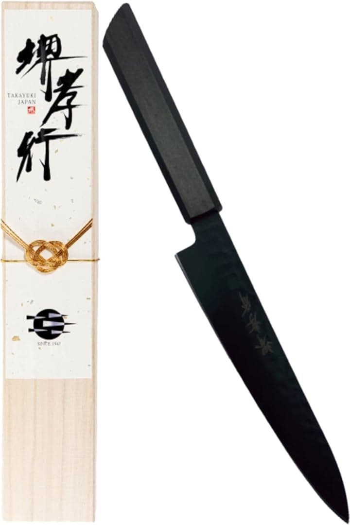 堺孝行 プロの料理人が愛用する包丁ブランド 朗黒 ペティナイフ 150mm V金10号 vg10 青木刃物製作所 型番r15004