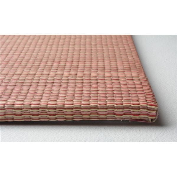 置き畳/ユニット畳 約幅82奥行82高さ1.5cm レッド い草100％ 軽量 防滑 空気清浄 キズ防止 四季 しき