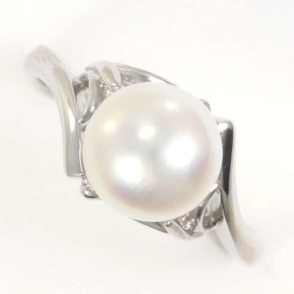 PT900 プラチナ リング 指輪 11号 パール(真珠) 約8mm ジュエリー 中古