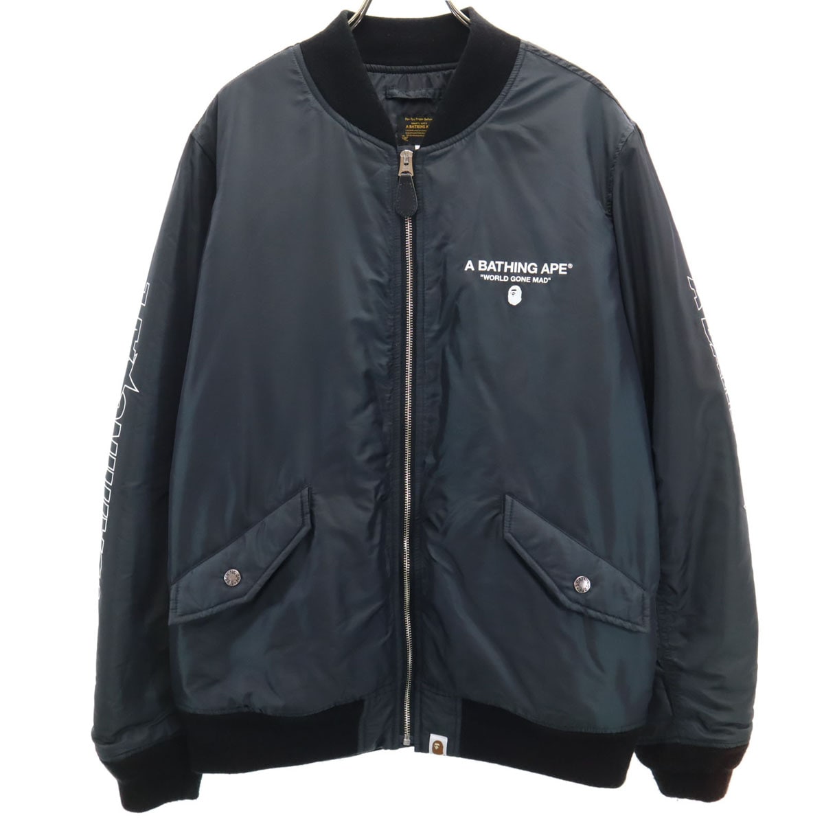 フライトジャケット M ブラック系 メンズ 古着