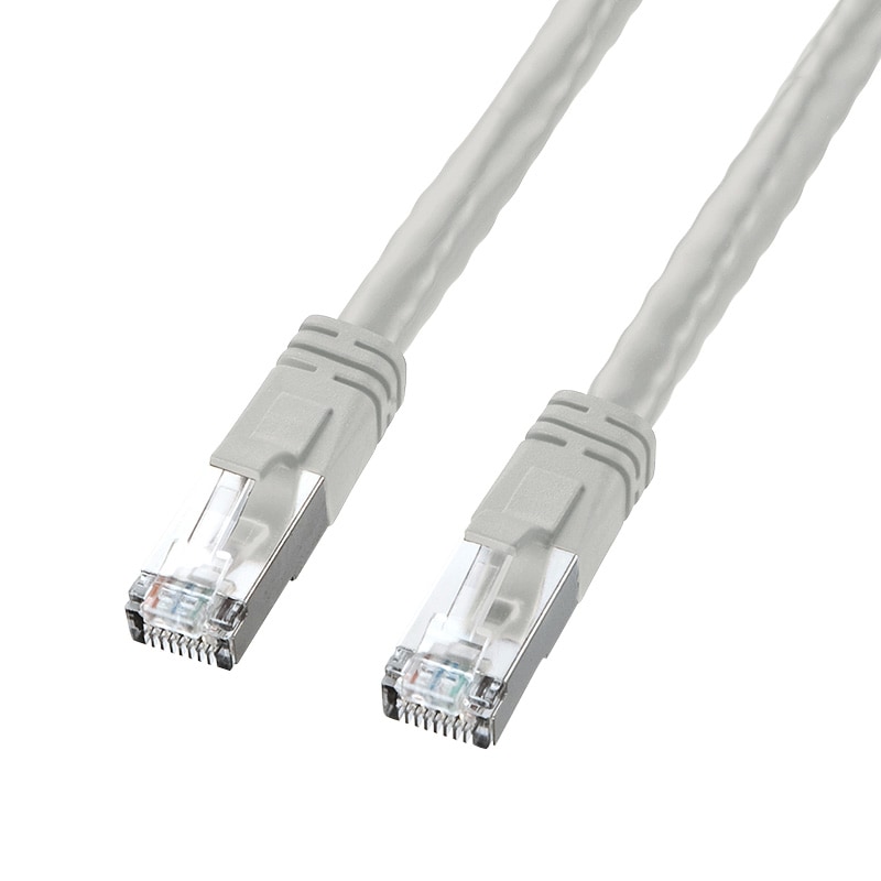 PoE CAT6LANケーブル 15m ライトグレー KB-T6POE-15