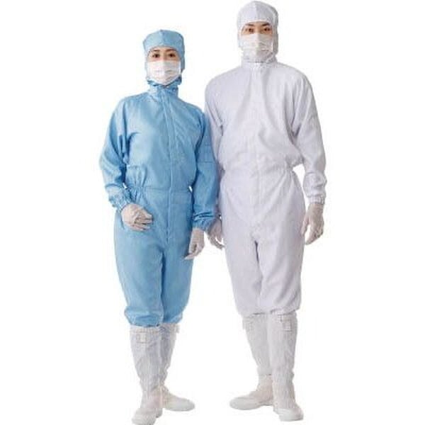 Linet FH197C-01-LL ホワイト フード一体クリーンスーツ LL メーカー直送 5,214円