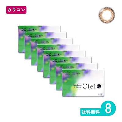 ネオサイト2ウィークシエルUV シエルブラウン 6枚入 8箱 カラコン 二週間定期交換タイプ 16,488円