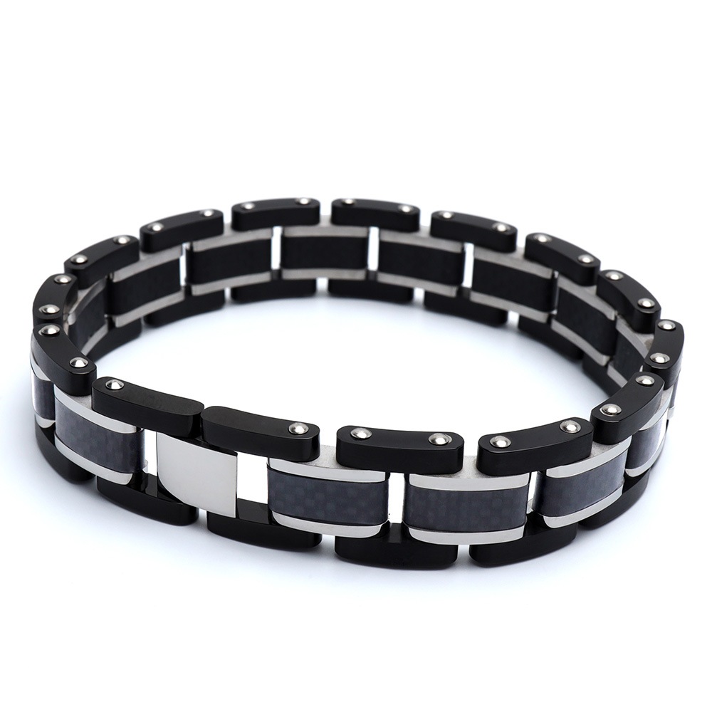 カーボン製 ブレスレット ブラック [b810]