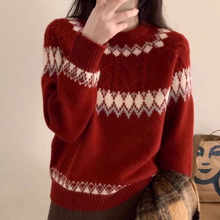 トップス セーター 長袖 ラウンドネック ミディアム丈 プルオーバー ふわふわ かわいい 大人可愛い きれいめ シンプル 上品 おしゃれ かっこいい カジュアル レトロ こなれ感 個性的 主役級