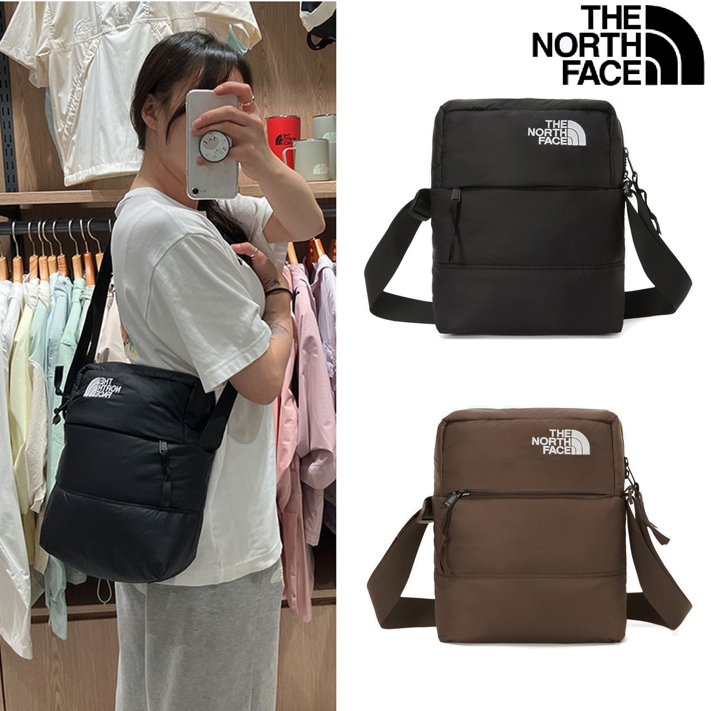 NUPTSE CROSSBODY 7L 2色 新学期 カジュアル 新商品 韓国人気 日常用 旅行用 男女共用 日常服