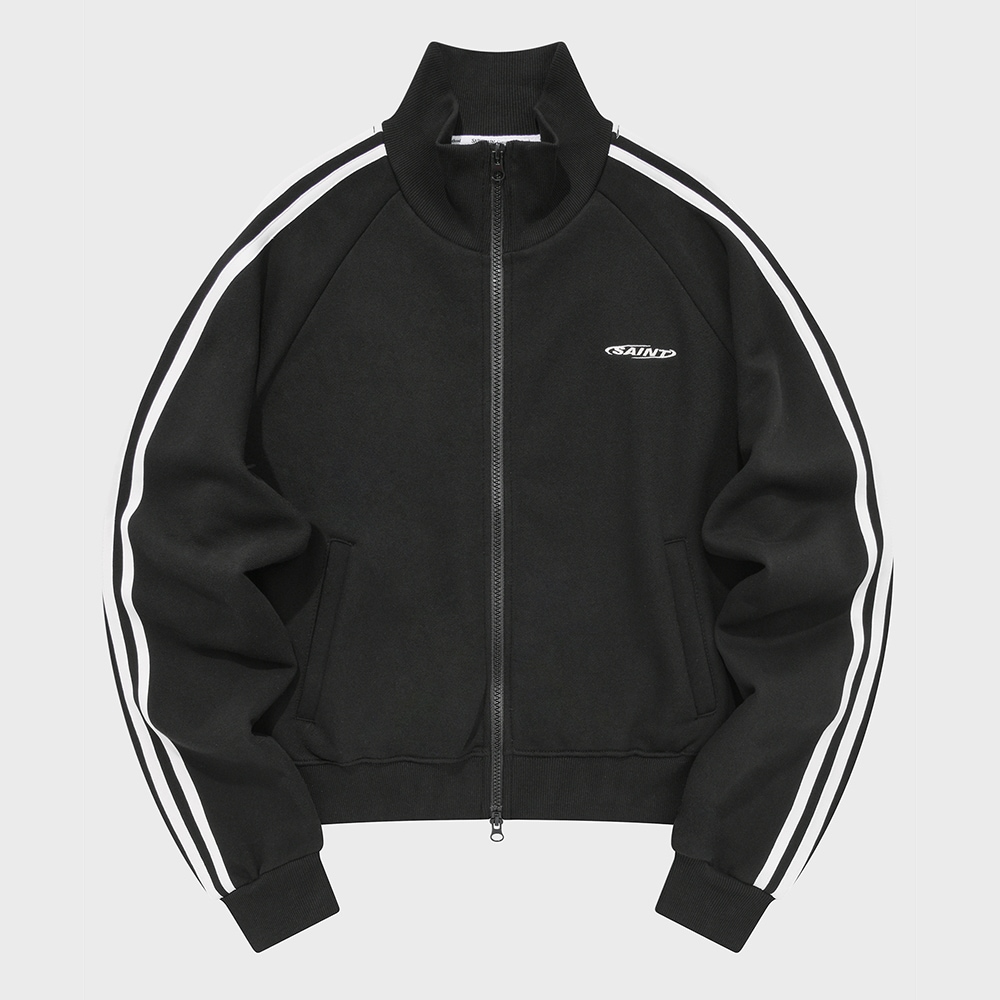 SP CIRCLE LOGO LINE TRACK JACKET-BLACK