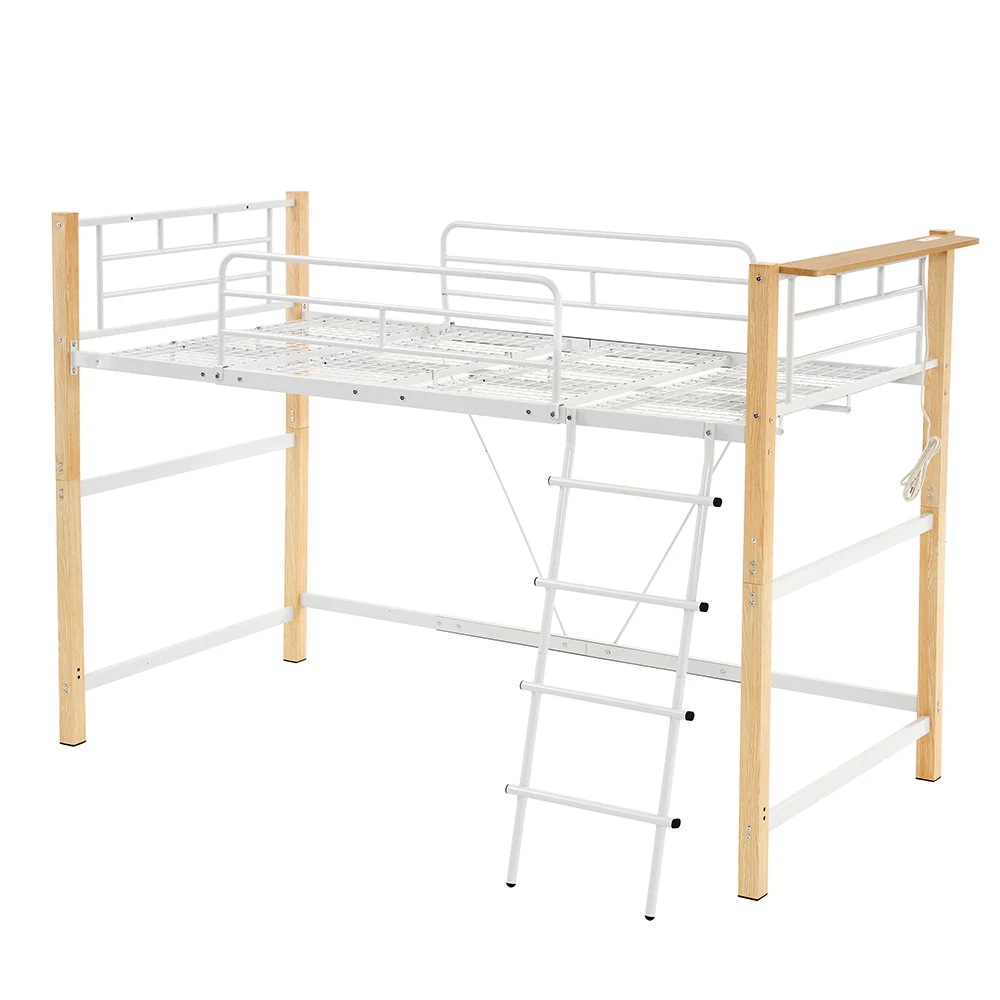 ロフトベッド パイプベッド シングル 耐荷重150kg 高さ140cm システムベッド ロータイプ ミドルタイプ 棚 収納 北欧風 大人 一人暮らし ハンガーポール4本付属スチール 耐震 ベッド 子供