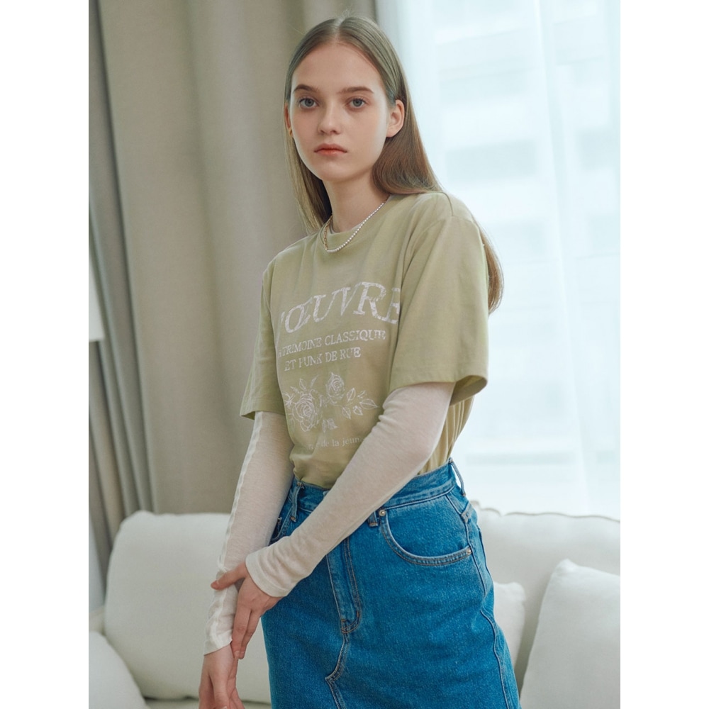 LOEUVRE ローズ ヴィンテージ プリント Tシャツ SW2SE525 41