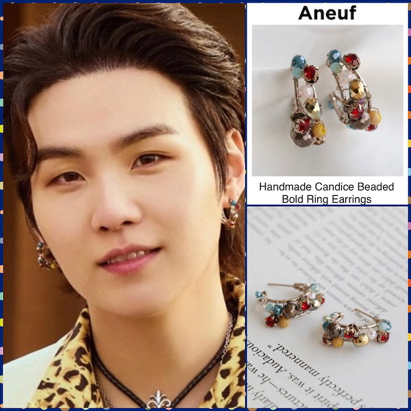 [ANEUF] BTS SUGA着用candice bead bold ring earring