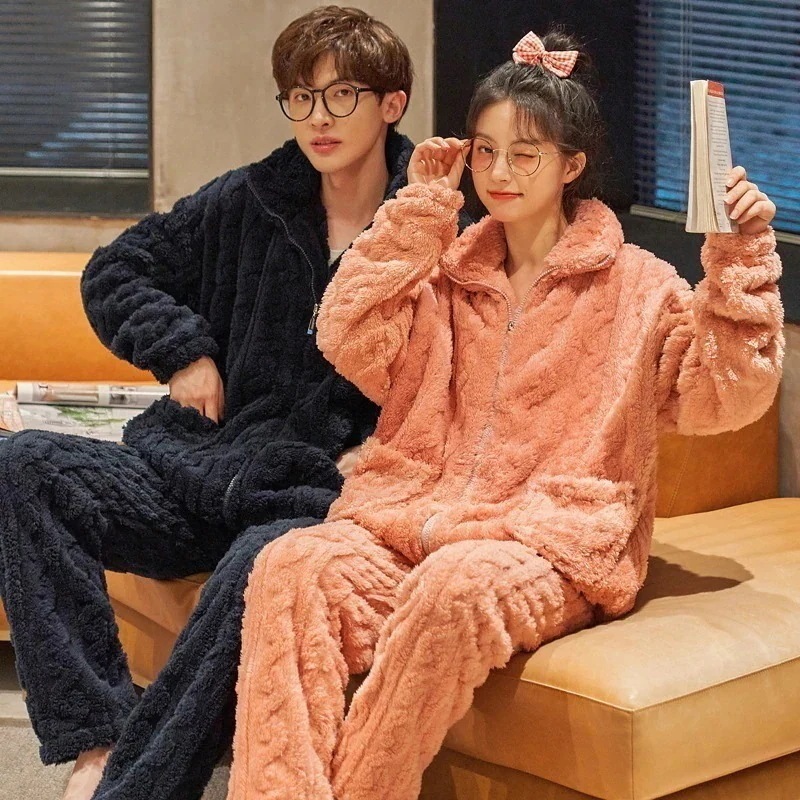 パジャマ フランネル カップルペアルック パジャマ フランネルペアルックお揃いレディースメンズ 純綿 ウェア 秋冬 ペアパジャマ フランネル長袖ネグリジェ レディース