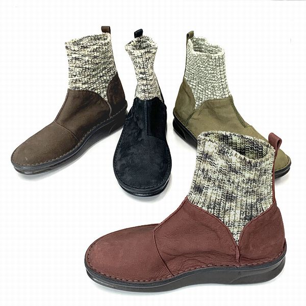 ブーツ レディースシューズ レディースファッション 靴 柄ニット ショートブーツ 起毛素材 ニット