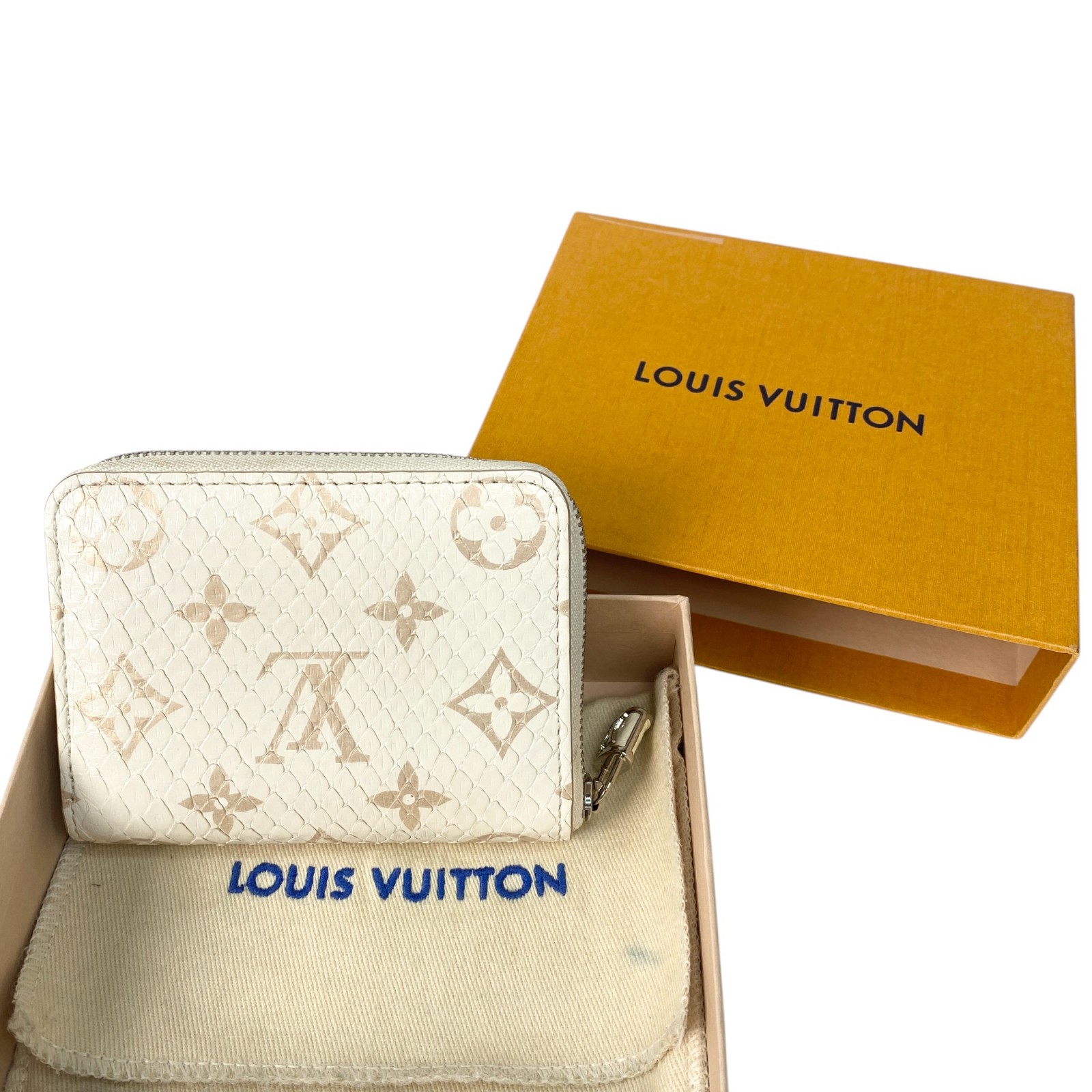 ルイ ヴィトン LOUIS VUITTON レディース ジッピーコインパース 財布 モノグラム ラテ パイソン【中古】
