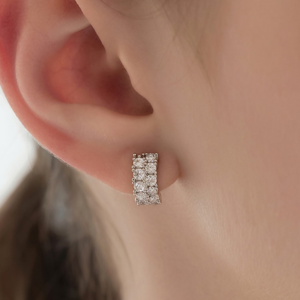 (シルバー925) シャイニー ヴェール フープ ピアス／Shiny Viel Hoop Earring／韓国アクセサリー／韓国スタイル