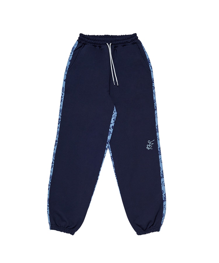 フラワー ジョガーパンツ_ネイビー