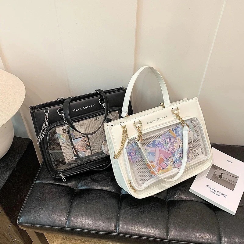 メッシュプレート付き オタク ショルダーバッグ ライブ用 オタ活 14 痛バ 推し活 2way 【1つ買うと10個無料】痛バッグ シンプルPU ハンドバッグ 27,146円