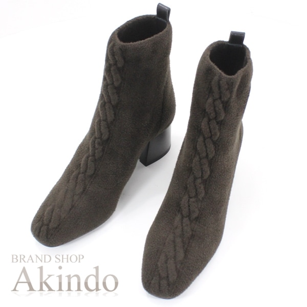 【新品】エルメス ショート ブーツ ヴォルヴェール 60 ブラウン ブラック 黒 ニットxカーフ #36 レディース アンクルブーツ 婦人靴 HERMES エルメス ショートブーツ 58,740円