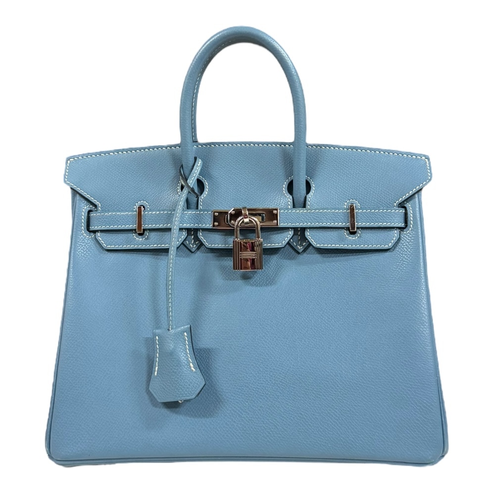 エルメス バーキン25 ハンドバッグ ヴォーエプソン ブルー HERMES 中古