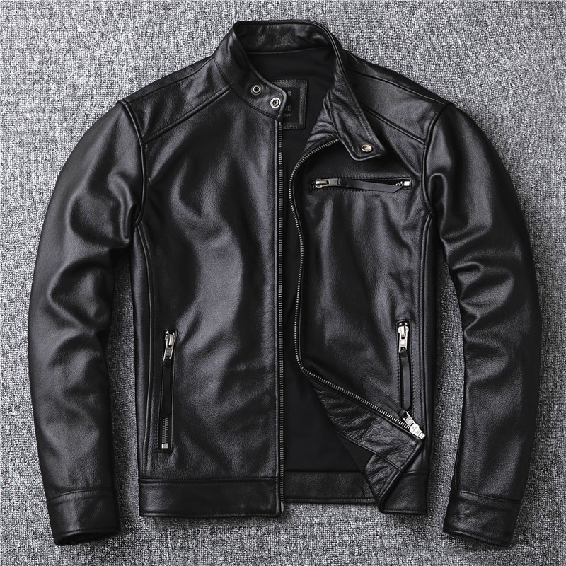 バイクレザージャケット 上品　本革 牛革　高級　ライダースジャケット 　革ジャン