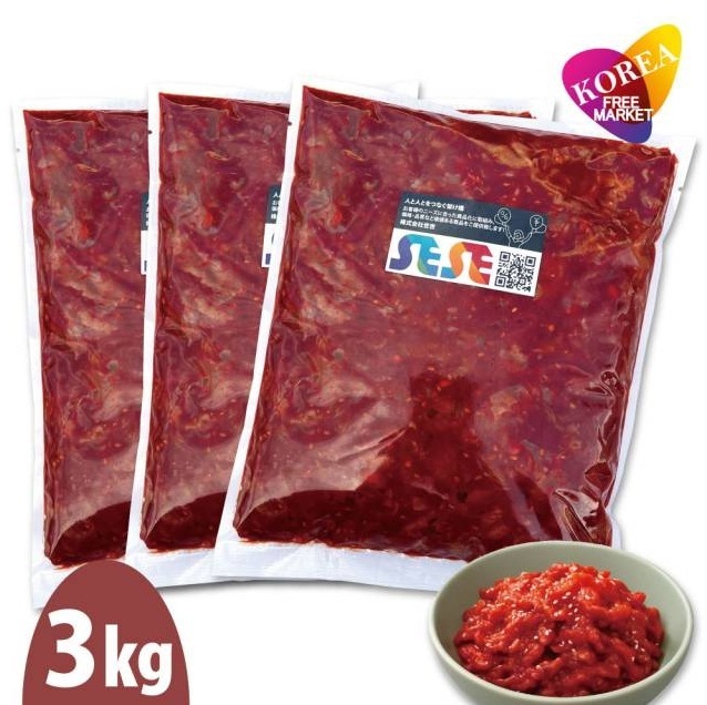 SESE 冷凍 コドルチャンジャ 3袋セット 　1袋1kg / 食べ応えのあるコリコリ食感 韓国 本場の味 業務用 大容量